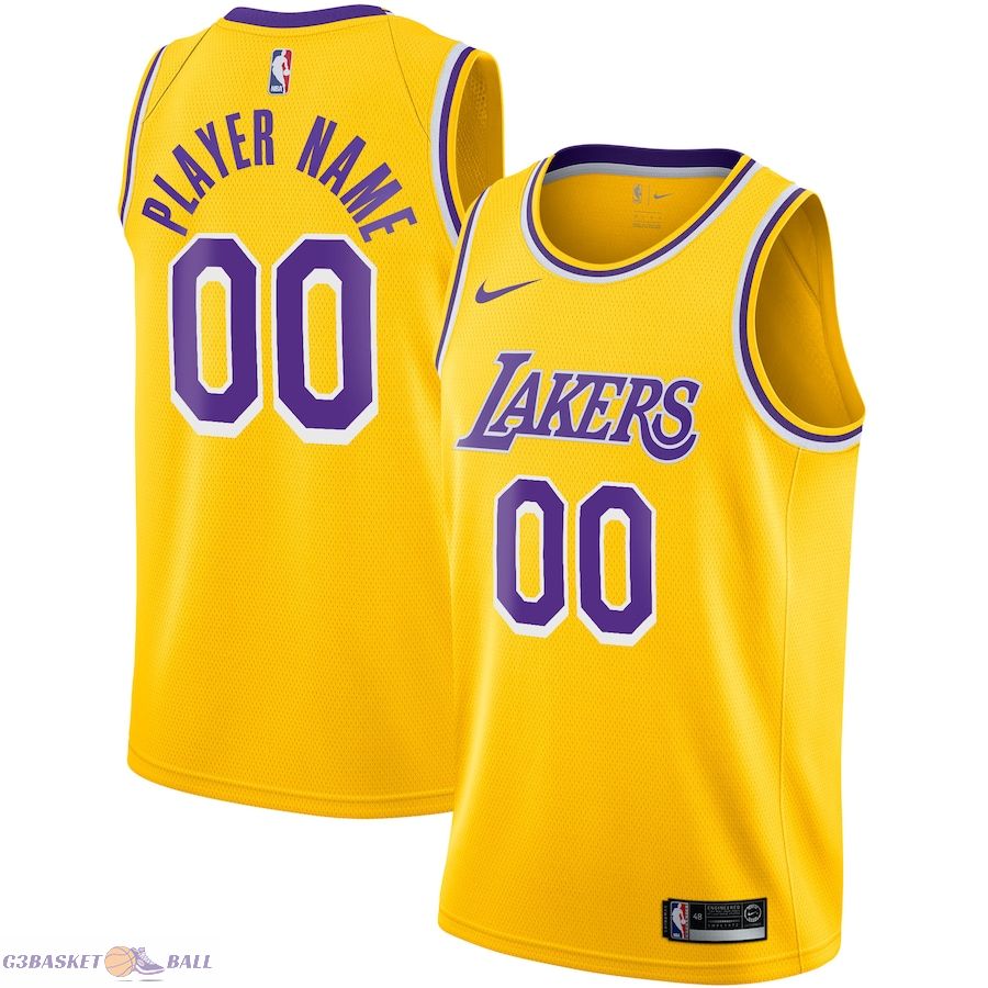 Men's Los Angeles Lakers Gold 2020/21 Swingman Custom Jersey - Icon Edition