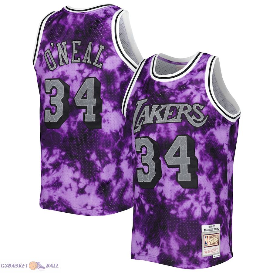 Men's Los Angeles Lakers Shaquille O'Neal Mitchell & Ness Purple 1996/97 Galaxy Swingman Jersey