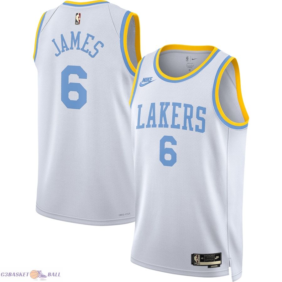 Men's Los Angeles Lakers LeBron James White Swingman Jersey - Classic Edition