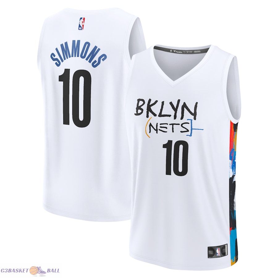 Men's Brooklyn Nets Ben Simmons Fanatics White Fastbreak Jersey - City Edition