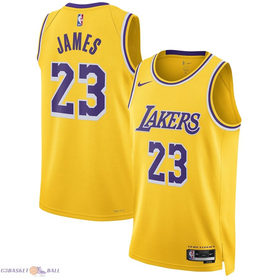 Unisex Los Angeles Lakers LeBron James Gold Swingman Jersey - Icon Edition