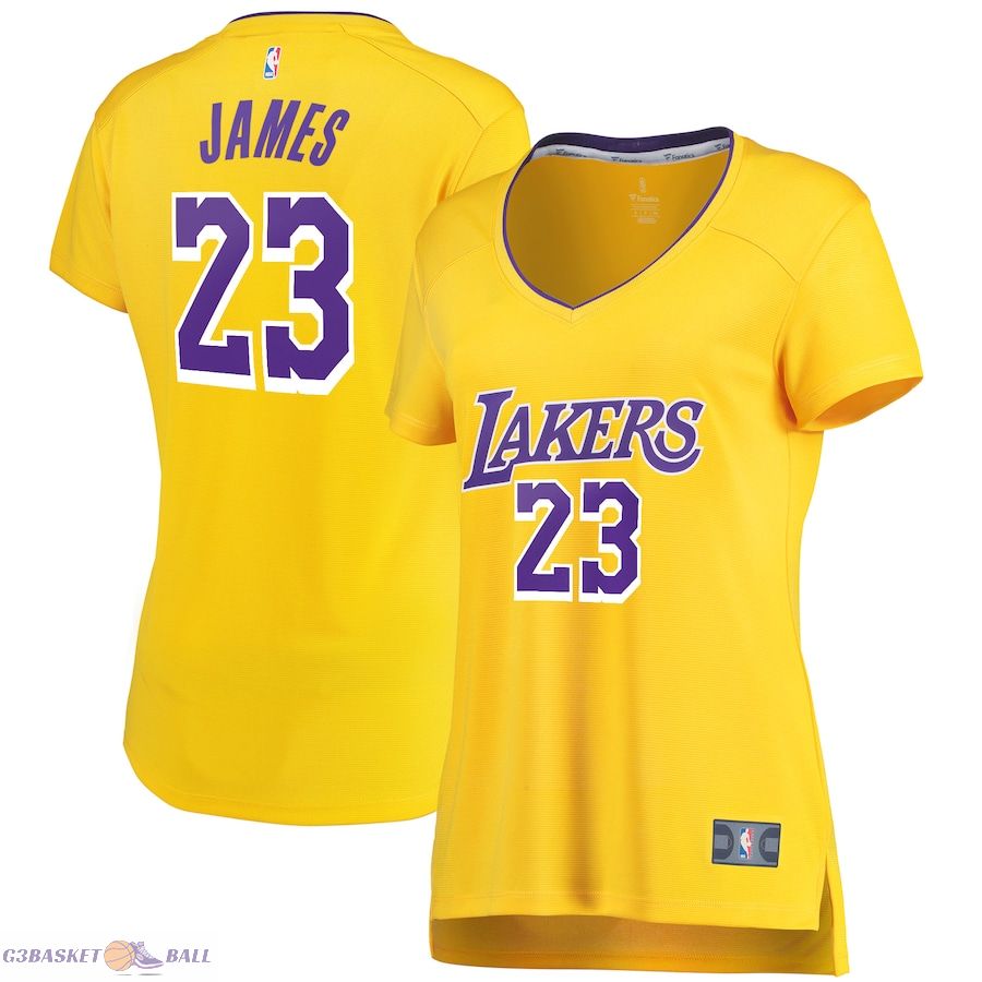 Women's Los Angeles Lakers LeBron James Fanatics Gold Fast Break Replica Jersey - Icon Edition