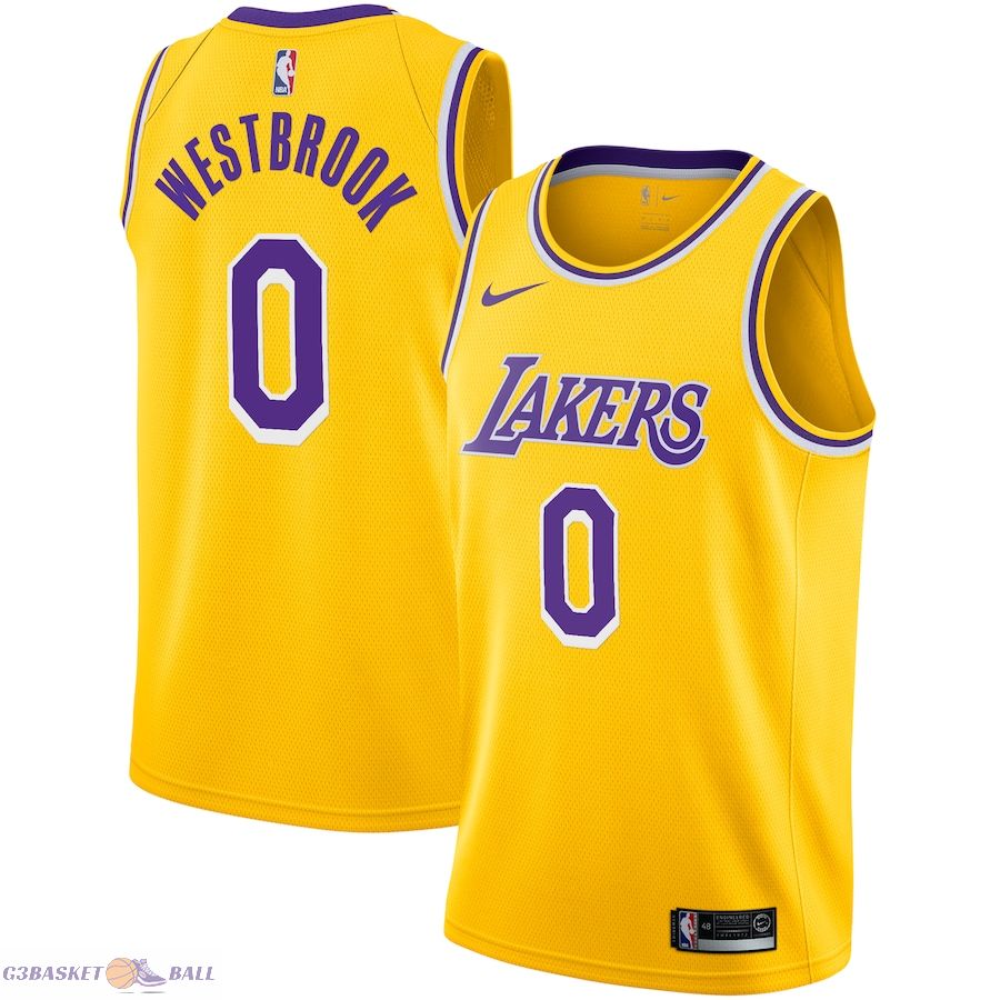 Men's Los Angeles Lakers Russell Westbrook Gold 2020/21 Swingman Player Jersey - Icon Edition