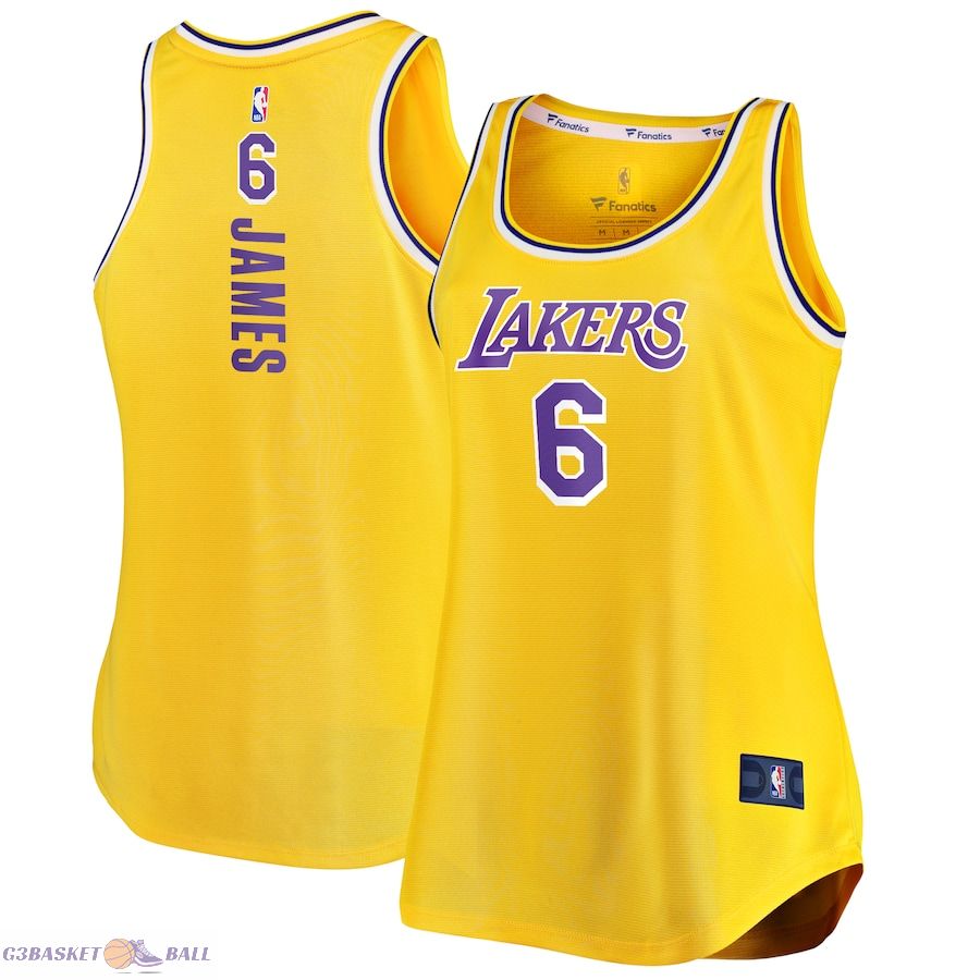 Women's Los Angeles Lakers LeBron James Fanatics Gold Fast Break Tank Jersey - Icon Edition