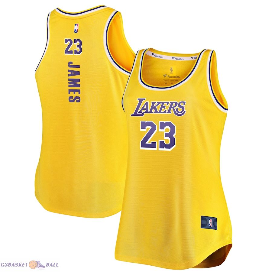 Women's Los Angeles Lakers LeBron James Fanatics Gold Fast Break Tank Jersey