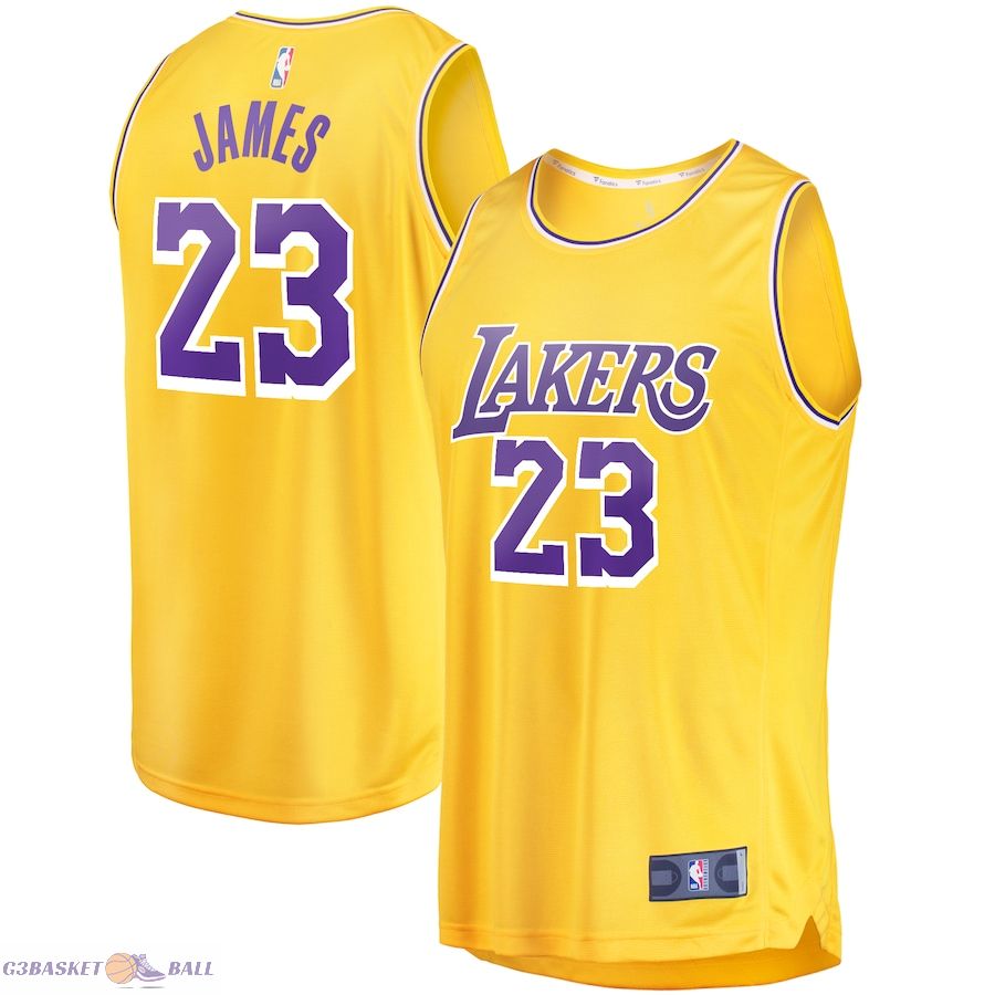 Youth Los Angeles Lakers LeBron James Fanatics Gold Fast Break Player Jersey - Icon Edition