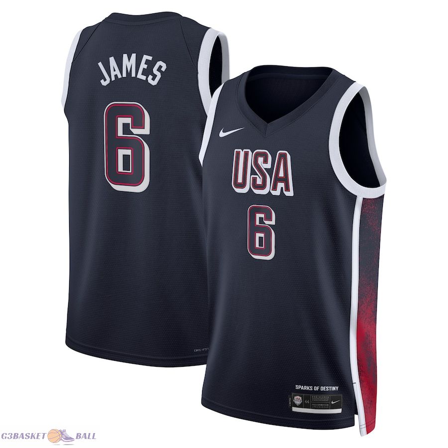 Youth USA Basketball LeBron James Navy 2024 Swingman Player Jersey