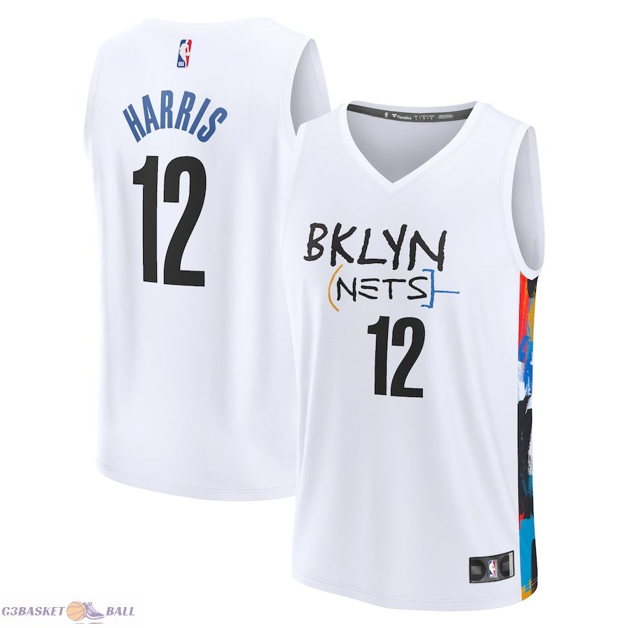 Men's Brooklyn Nets Joe Harris Fanatics White Fastbreak Jersey - City Edition