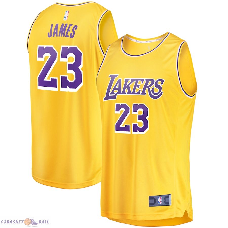 Youth Los Angeles Lakers LeBron James Fanatics Gold Fast Break Player Jersey - Icon Edition