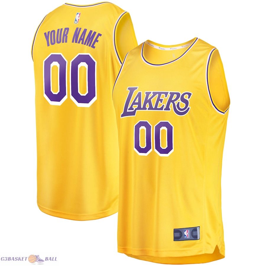 Youth Los Angeles Lakers Fanatics Gold Fast Break Custom Replica Jersey - Icon Edition