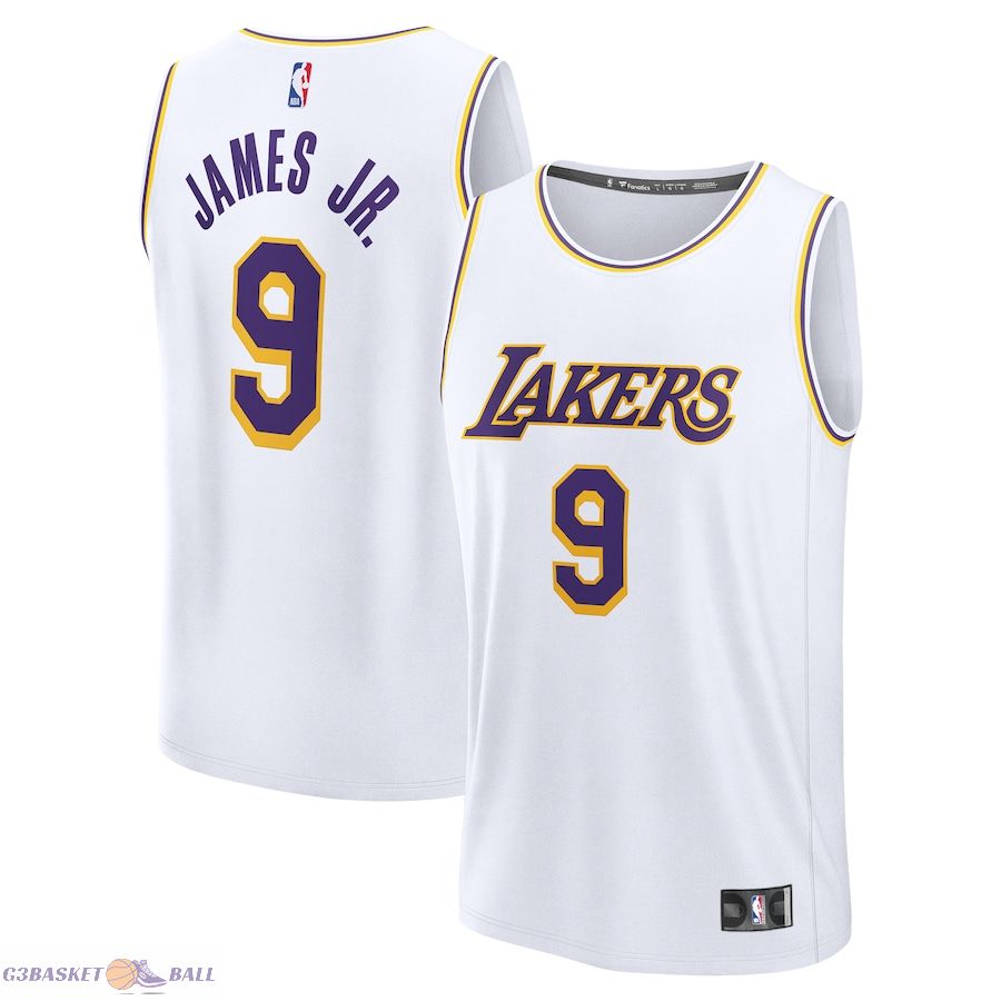 Youth Los Angeles Lakers Bronny James Fanatics White Fast Break Replica Player Jersey - Association Edition