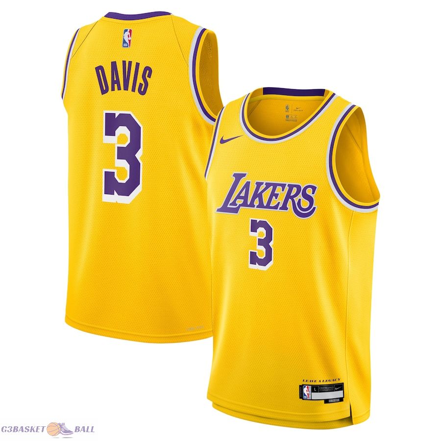 Youth Los Angeles Lakers Anthony Davis Gold Swingman Jersey - Icon Edition