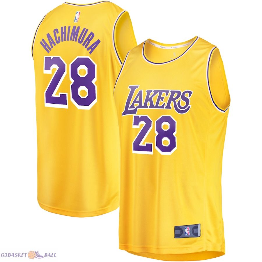 Youth Los Angeles Lakers Rui Hachimura Fanatics Gold Fast Break Player Jersey - Icon Edition