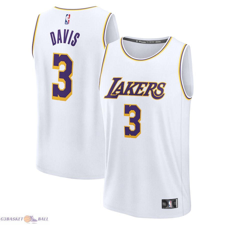 Youth Los Angeles Lakers Anthony Davis Fanatics White Fast Break Replica Player Jersey - Association Edition