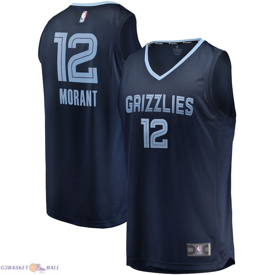 Men's Memphis Grizzlies Ja Morant Fanatics Navy Fast Break Replica Jersey - Icon Edition