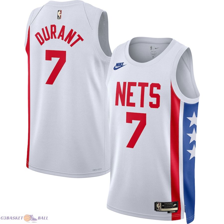 Men's Brooklyn Nets Kevin Durant White Swingman Jersey - Classic Edition