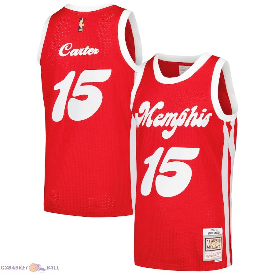 Men's Memphis Grizzlies Vince Carter Mitchell & Ness Red 2015/16 Hardwood Classics Swingman Jersey