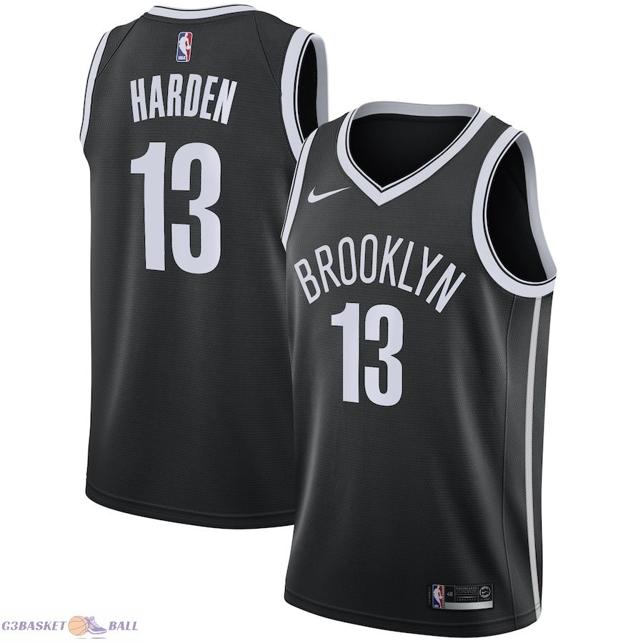 Men's Brooklyn Nets James Harden Black 2020/21 Swingman Jersey - Icon Edition