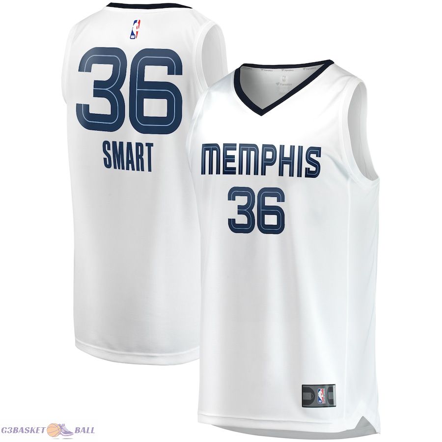 Men's Memphis Grizzlies Marcus Smart Fanatics White Fast Break Player Jersey - Association Edition