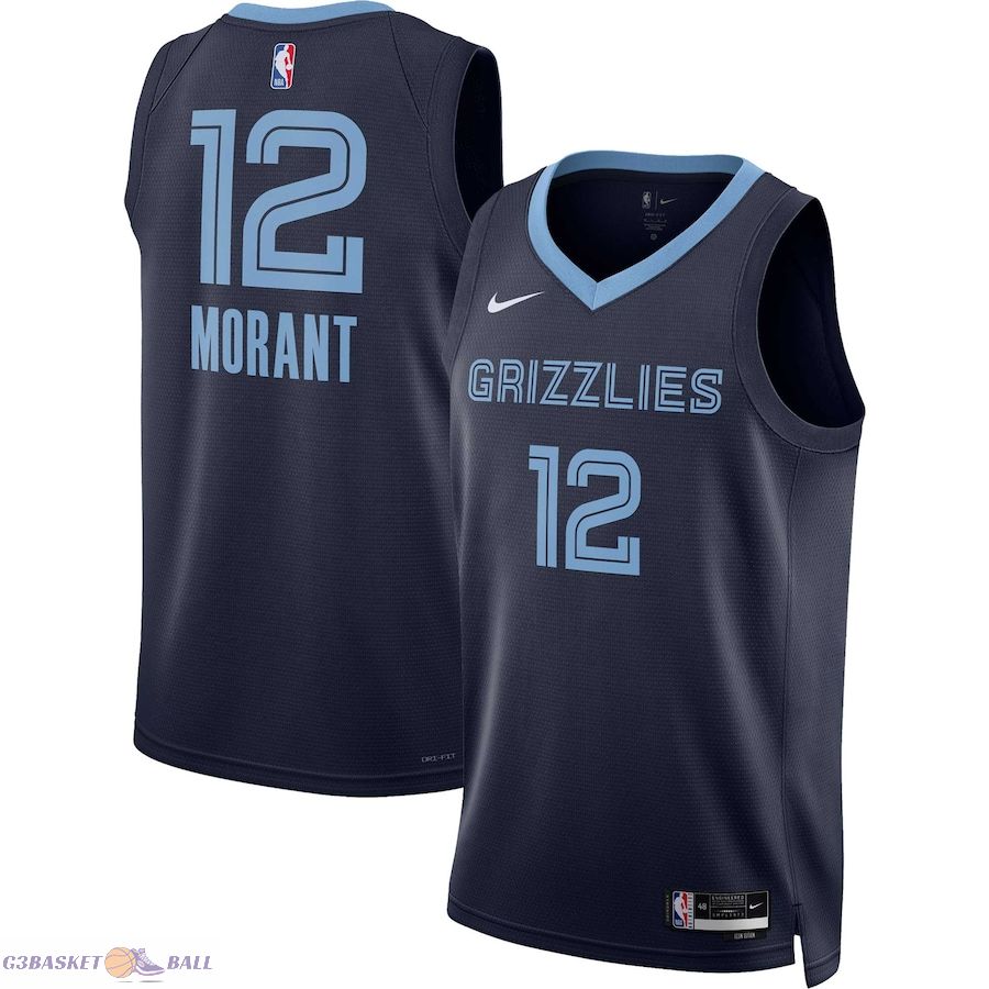 Unisex Memphis Grizzlies Ja Morant Navy Swingman Jersey - Icon Edition