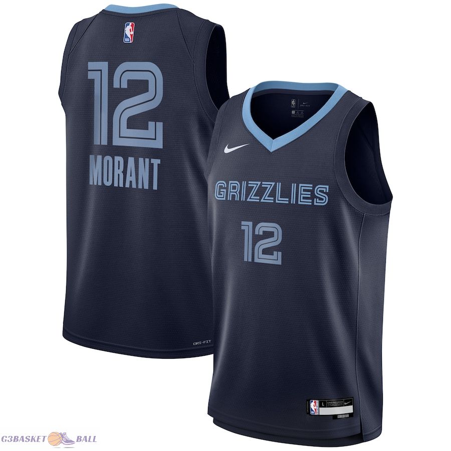 Youth Memphis Grizzlies Ja Morant Navy Swingman Jersey - Icon Edition