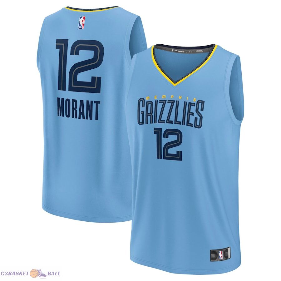 Youth Memphis Grizzlies Ja Morant Fanatics Light Blue Fast Break Player Jersey - Statement Edition