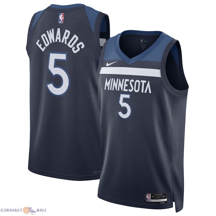 Unisex Minnesota Timberwolves Anthony Edwards Navy Swingman Jersey - Icon Edition