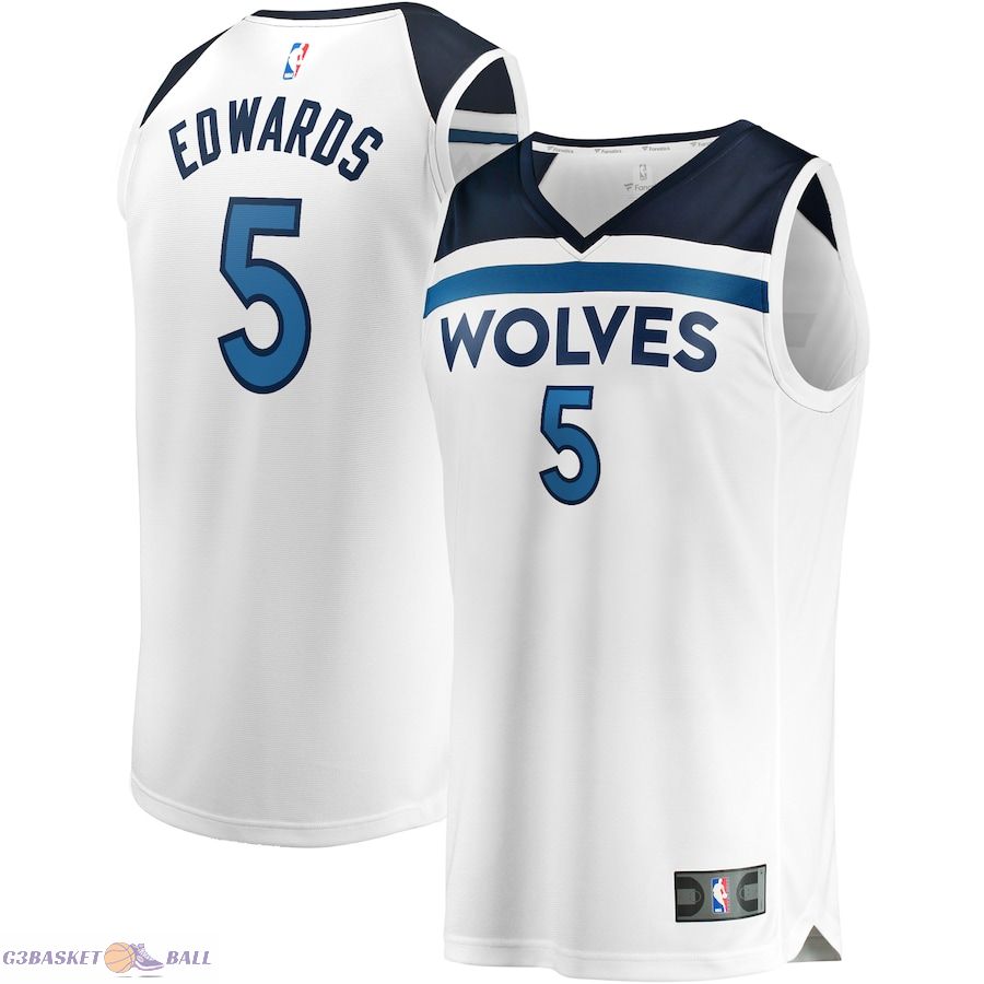 Men's Minnesota Timberwolves Anthony Edwards Fanatics White Fast Break Replica Player Jersey - Association Edition