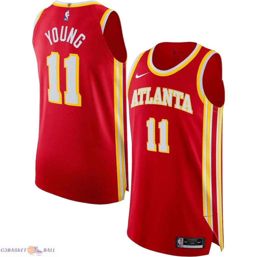 Men's Atlanta Hawks Trae Young Red Authentic Jersey - Icon Edition