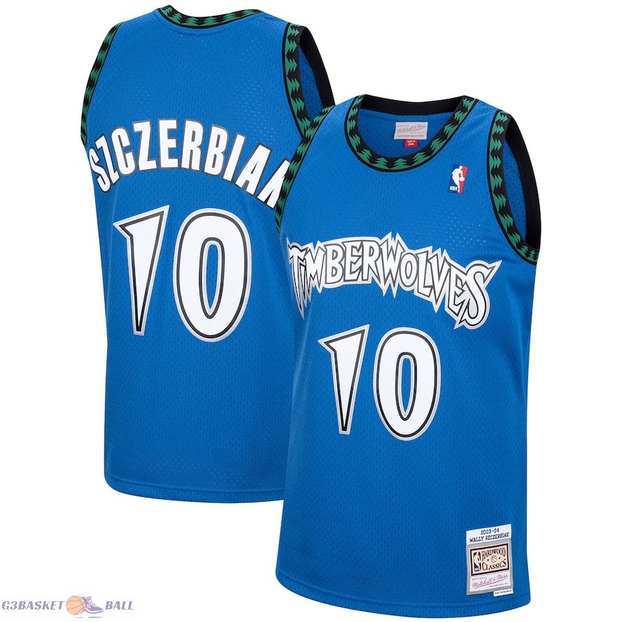 Men's Minnesota Timberwolves Wally Szczerbiak Mitchell & Ness Blue 2001/02 Hardwood Classics Swingman Jersey