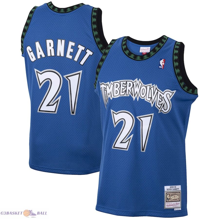 Men's Minnesota Timberwolves Kevin Garnett Mitchell & Ness Blue 2001/02 Hardwood Classics Swingman Jersey