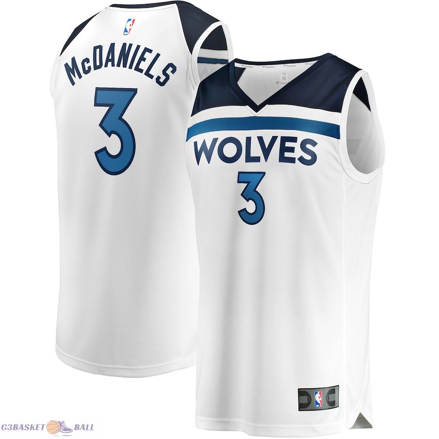 Men's Minnesota Timberwolves Jaden McDaniels Fanatics White Fast Break Replica Player Jersey - Association Edition