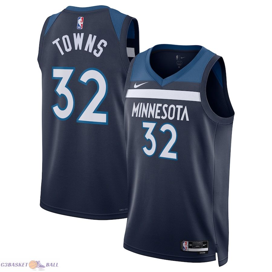 Unisex Minnesota Timberwolves Karl-Anthony Towns Navy Swingman Jersey - Icon Edition