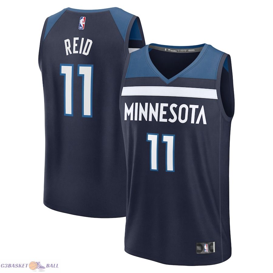 Men's Minnesota Timberwolves Naz Reid Fanatics Navy Fast Break Replica Player Jersey - Icon Edition