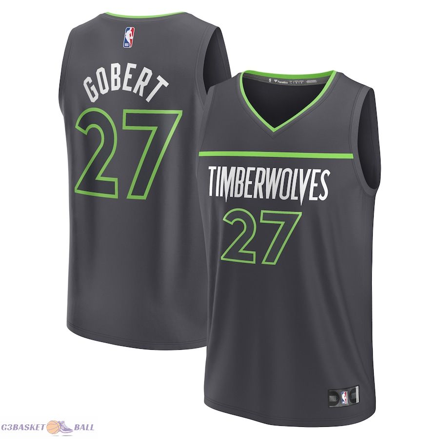 Men's Minnesota Timberwolves Rudy Gobert Fanatics Black Fast Break Replica Player Jersey - Statement Edition