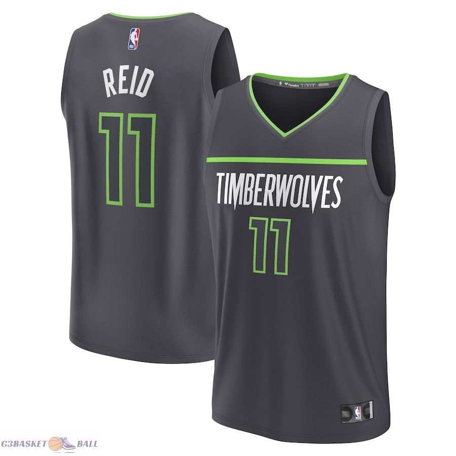 Men's Minnesota Timberwolves Naz Reid Fanatics Black Fast Break Replica Player Jersey - Statement Edition