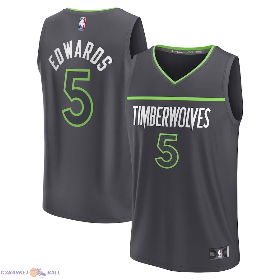 Men's Minnesota Timberwolves Anthony Edwards Fanatics Black Fast Break Replica Player Jersey - Statement Edition