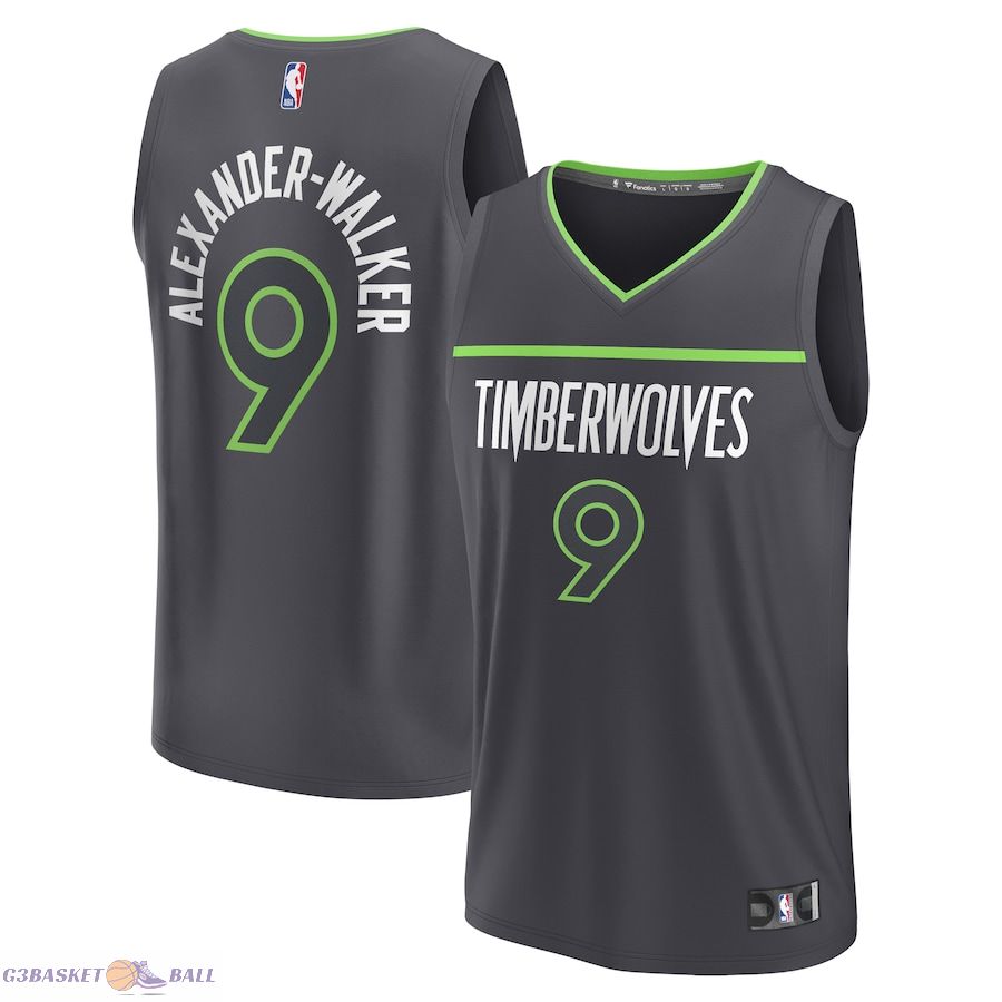 Men's Minnesota Timberwolves Nickeil Alexander-Walker Fanatics Black Fast Break Replica Player Jersey - Statement Edition