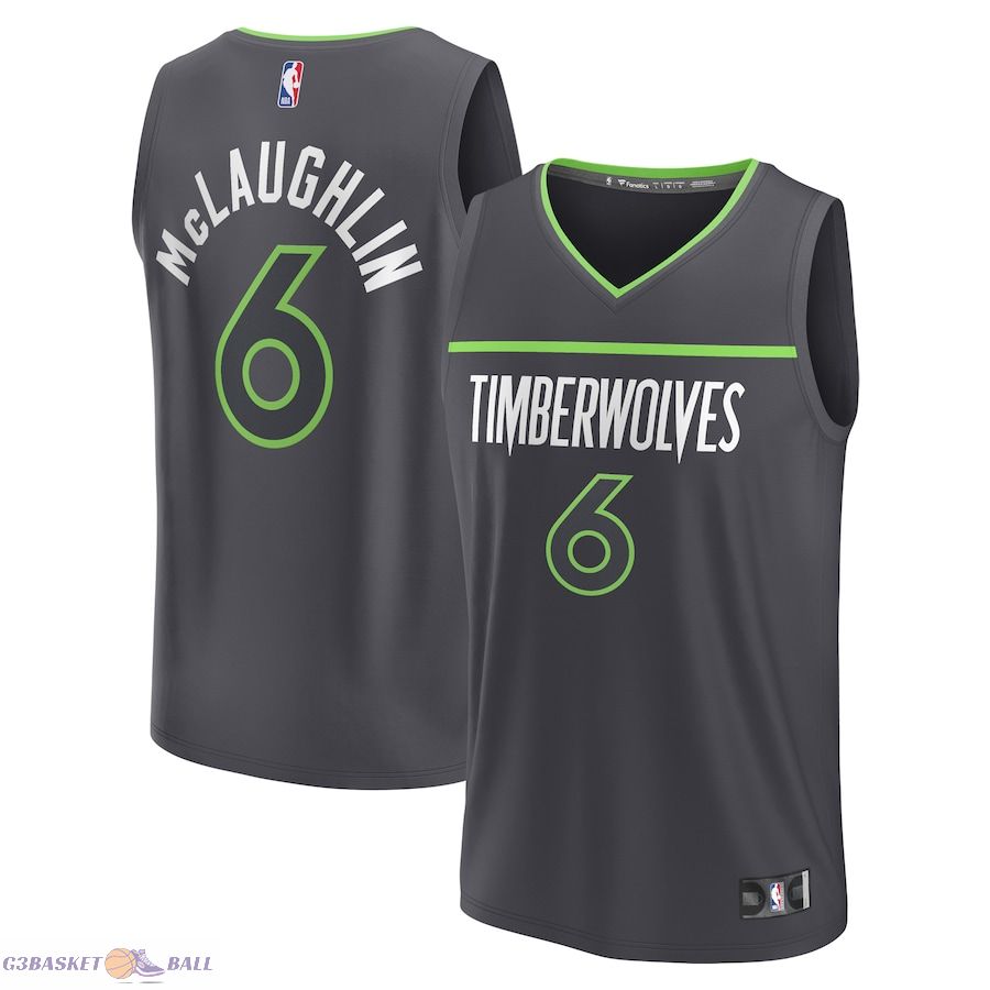 Men's Minnesota Timberwolves Jordan McLaughlin Fanatics Black Fast Break Replica Player Jersey - Statement Edition