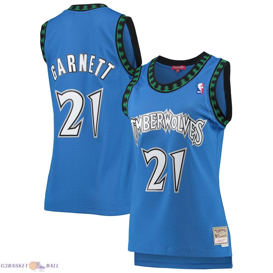 Women's Minnesota Timberwolves Kevin Garnett Mitchell & Ness Blue Hardwood Classics Swingman Jersey