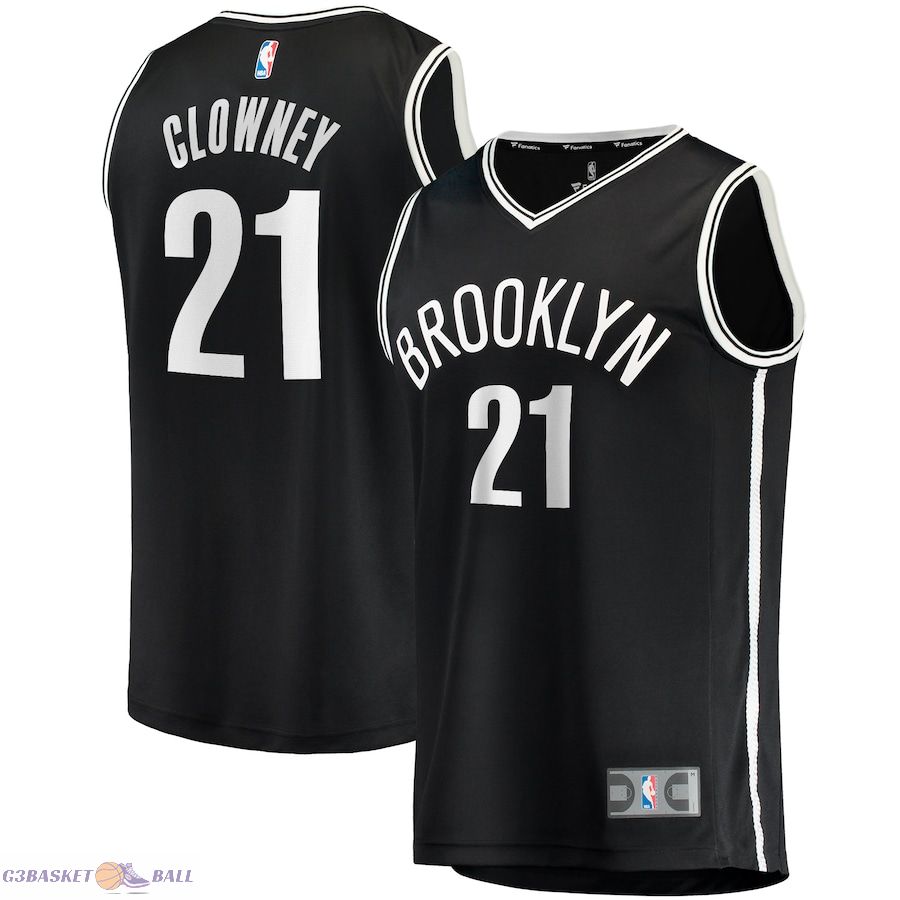 Men's Brooklyn Nets Noah Clowney Fanatics Black Fast Break Replica Jersey - Icon Edition