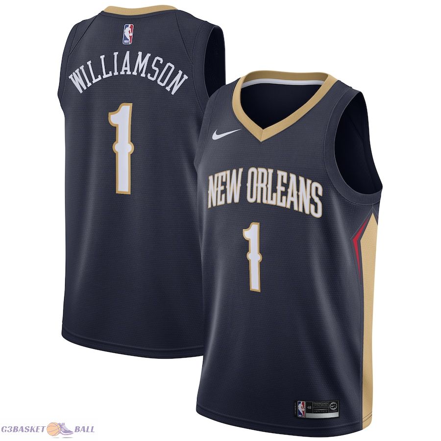 Men's New Orleans Pelicans Zion Williamson Navy 2019 NBA Draft First Round Pick Swingman Jersey - Icon Edition