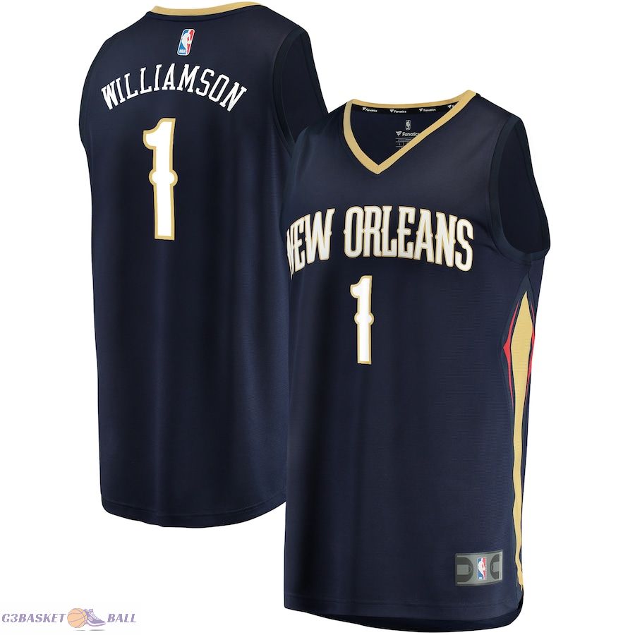 Men's New Orleans Pelicans Zion Williamson Fanatics Navy Replica Fast Break Jersey - Icon Edition