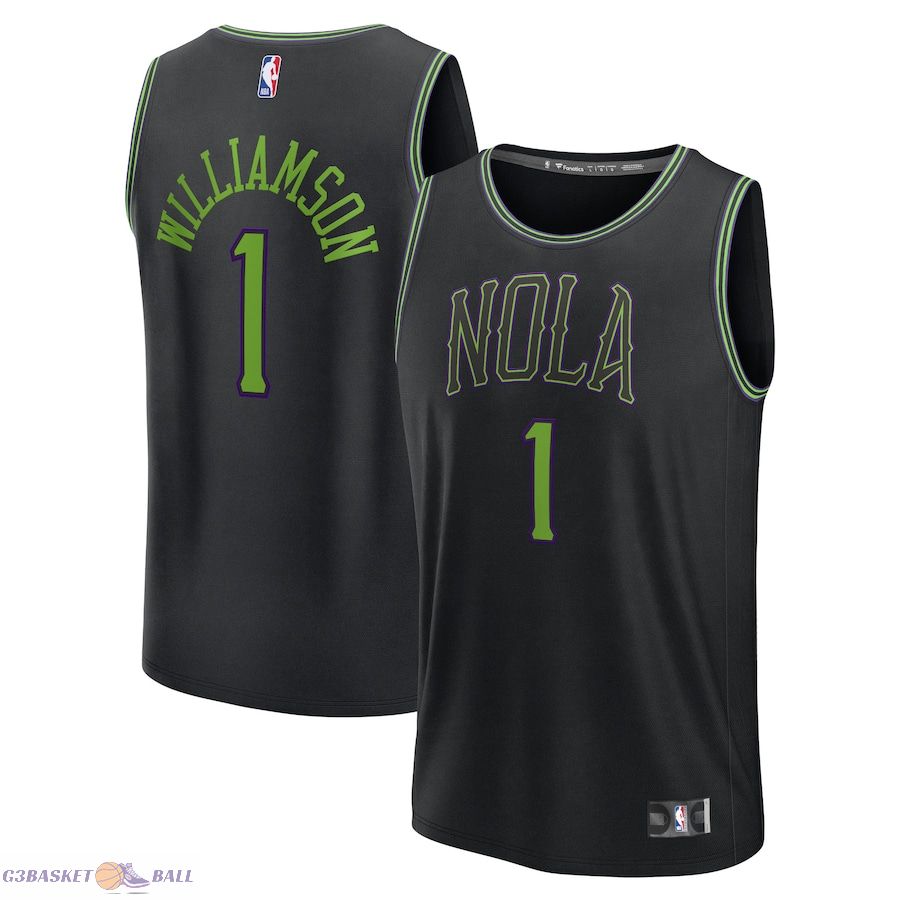 Men's New Orleans Pelicans Zion Williamson Fanatics Black Fast Break Jersey - City Edition