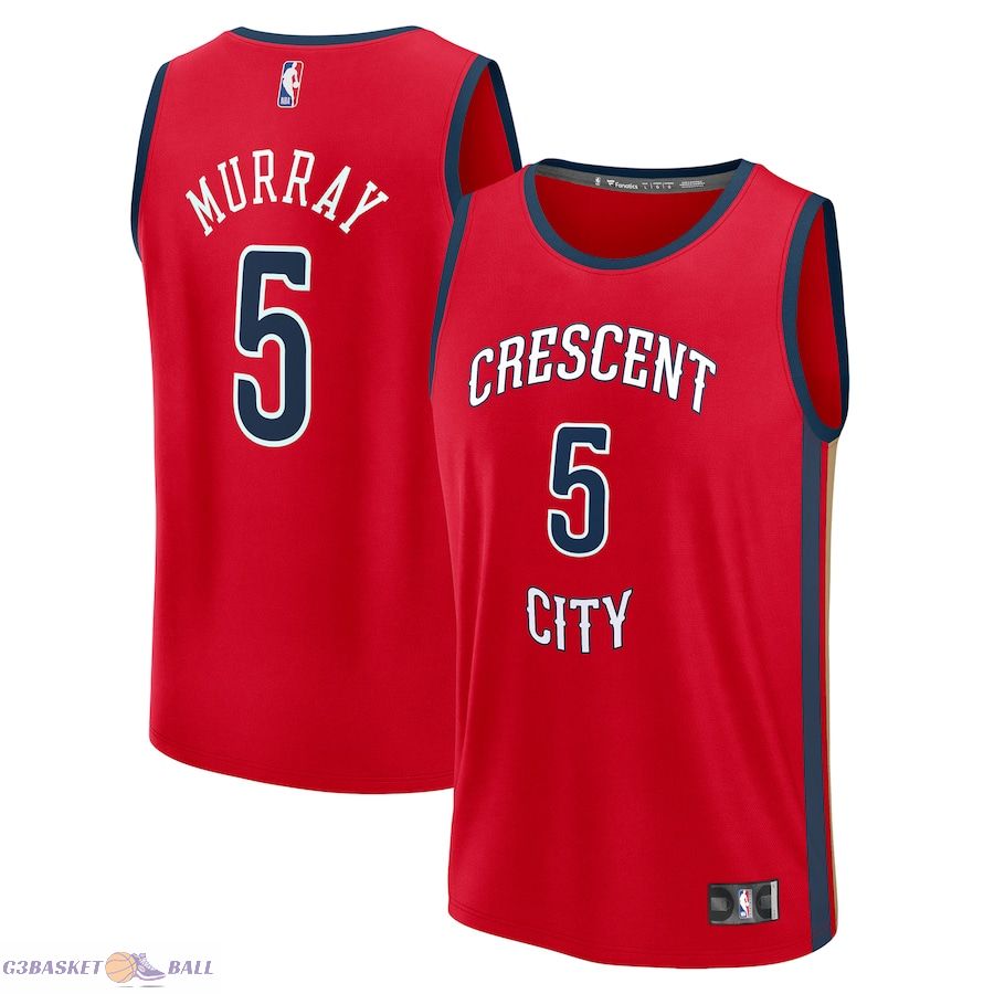 Men's New Orleans Pelicans Dejounte Murray Fanatics Red Fast Break Replica Player Jersey - Statement Edition