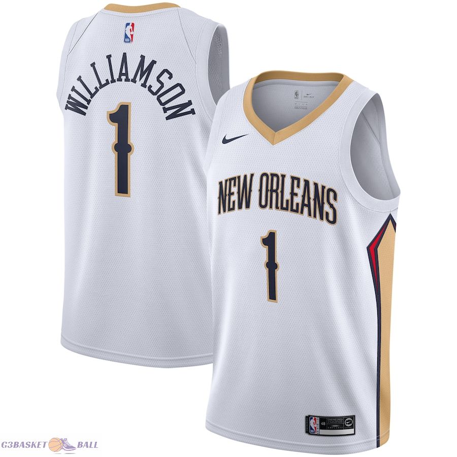 Men's New Orleans Pelicans Zion Williamson White 2019/2020 Swingman Jersey - Association Edition