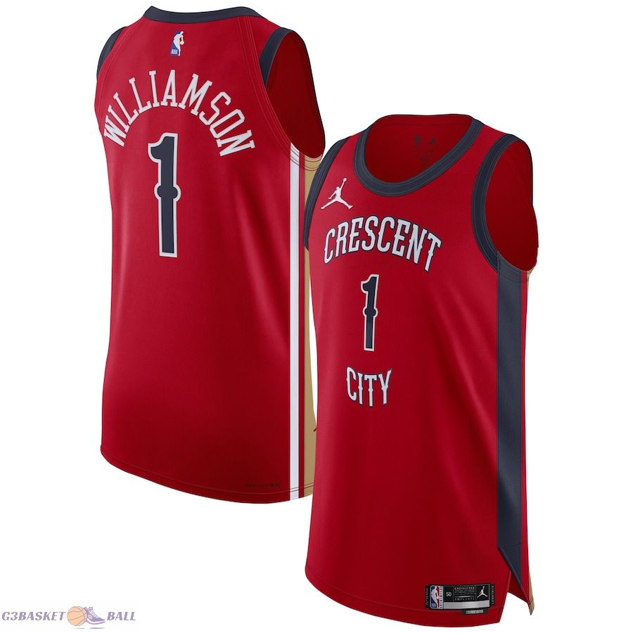 Men's New Orleans Pelicans Zion Williamson Jordan Brand Red Authentic Jersey - Statement Edition