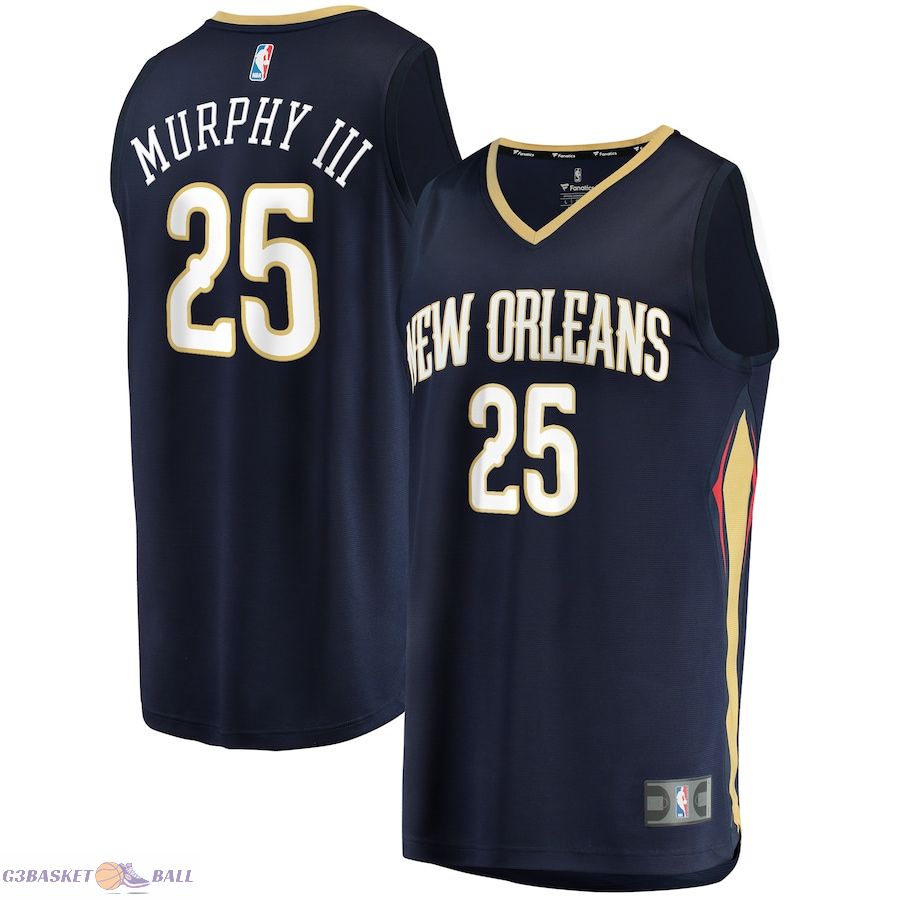 Men's New Orleans Pelicans Trey Murphy III Fanatics Navy Fast Break Replica Jersey - Icon Edition