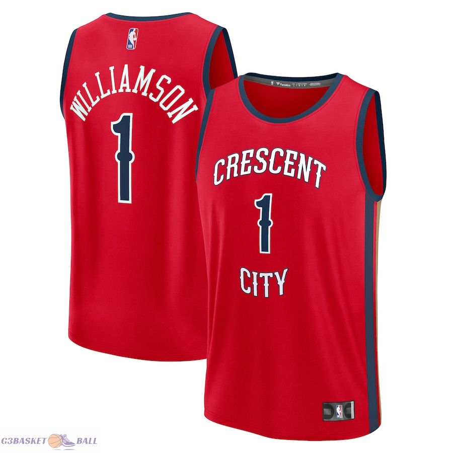 Men's New Orleans Pelicans Zion Williamson Fanatics Red Fast Break Replica Jersey - Statement Edition