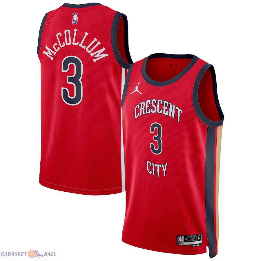 Unisex New Orleans Pelicans C.J. Mccollum Jordan Brand Red Swingman Jersey - Statement Edition